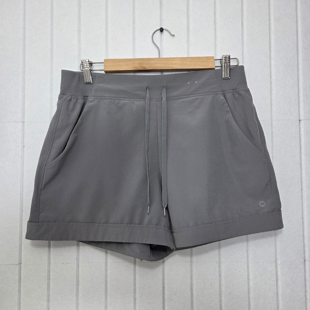 RBX Solid Gray Athletic Drawstring Shorts